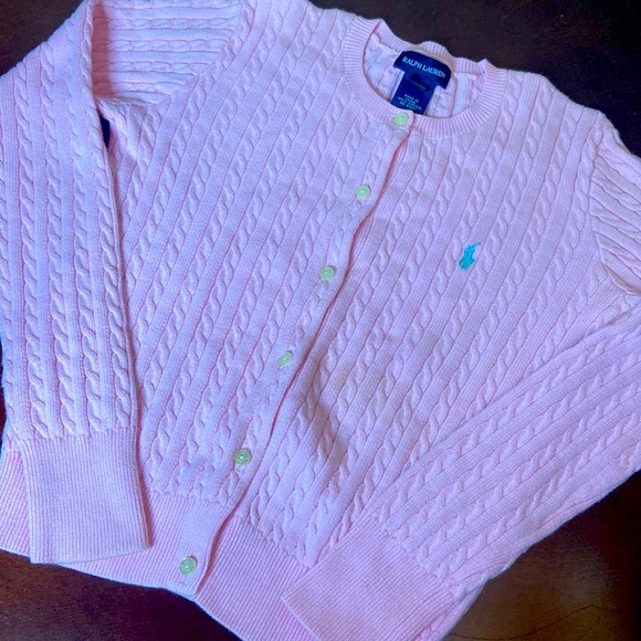 Polo Ralph Lauren Other - Polo Ralph Lauren Children’s Classic Cable Knit Cardigan size Medium 8-10